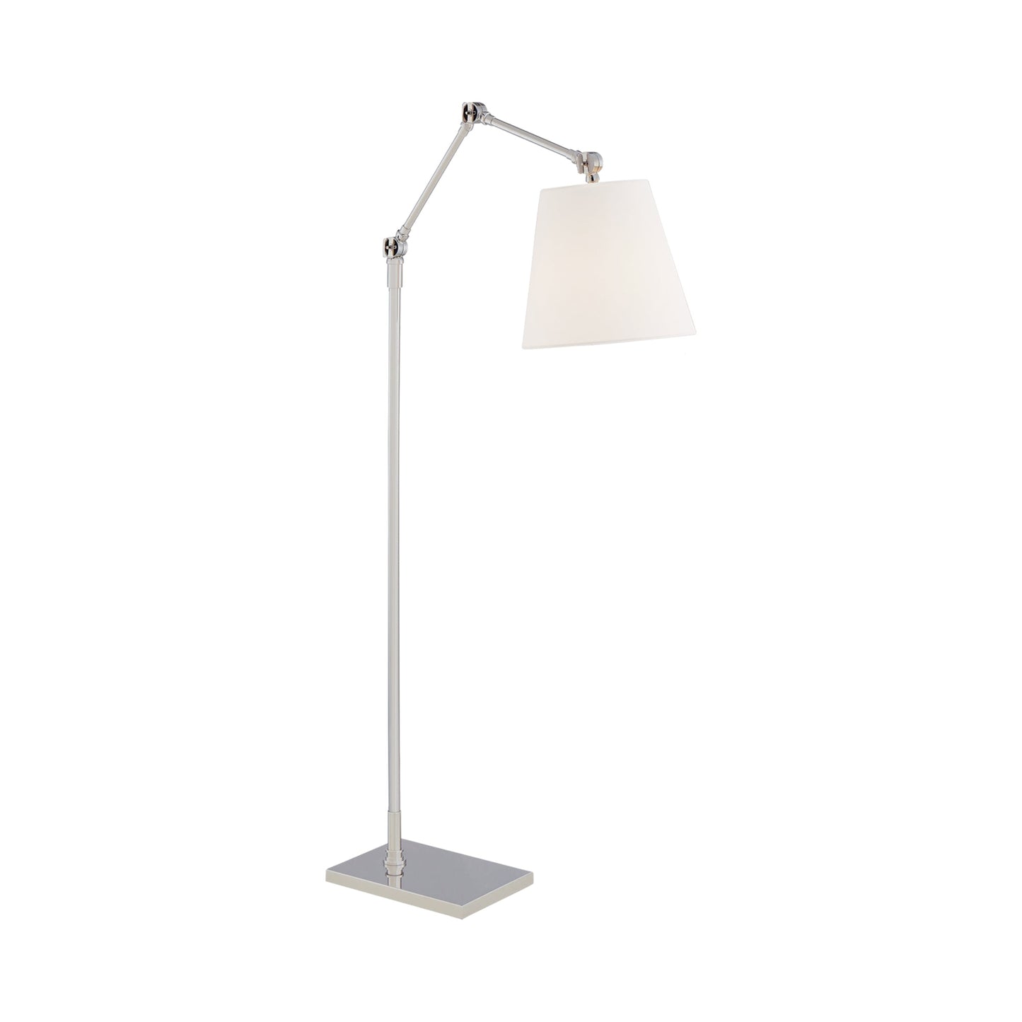 Graves Articulating Floor Lamp in Polished Nickel.
