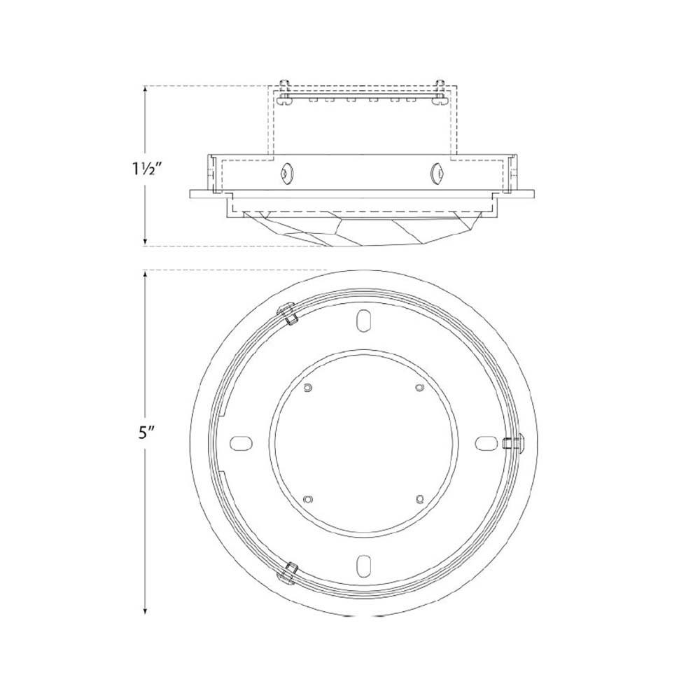 Halcyon Bezel LED Flush Mount Ceiling Light - line drawing.
