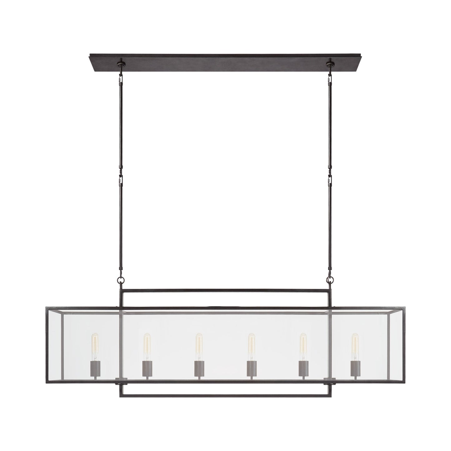 Halle Linear Pendant Light in Aged Iron (Large).