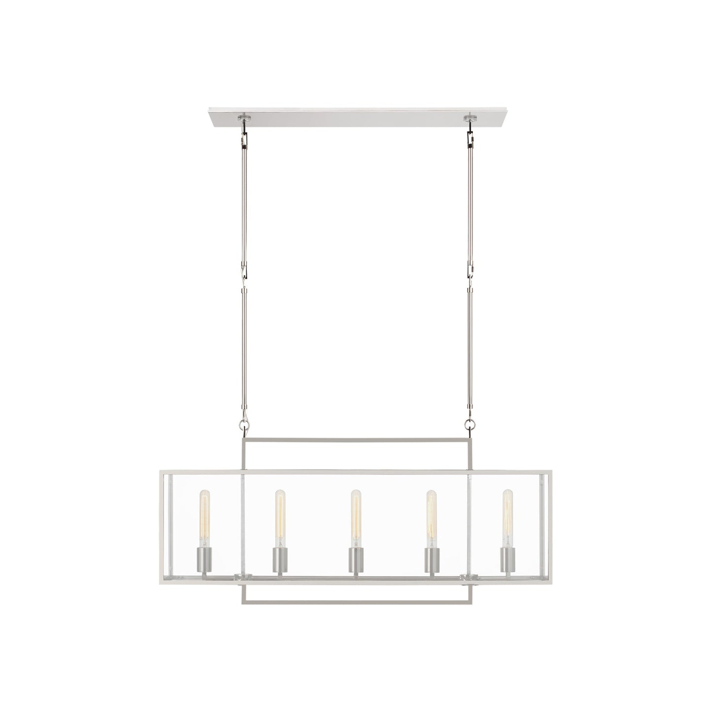 Halle Linear Pendant Light in Polished Nickel (Medium).