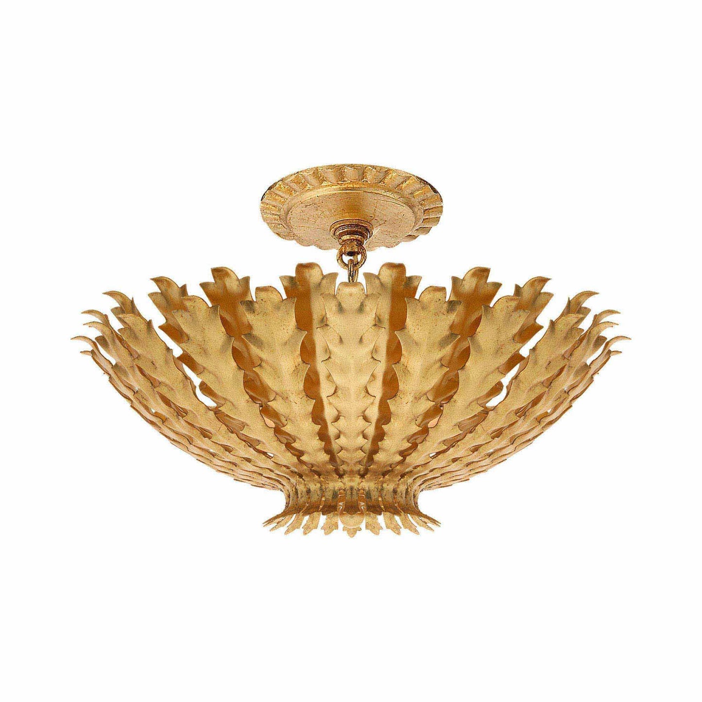 Hampton Semi Flush Ceiling Light in Gild.