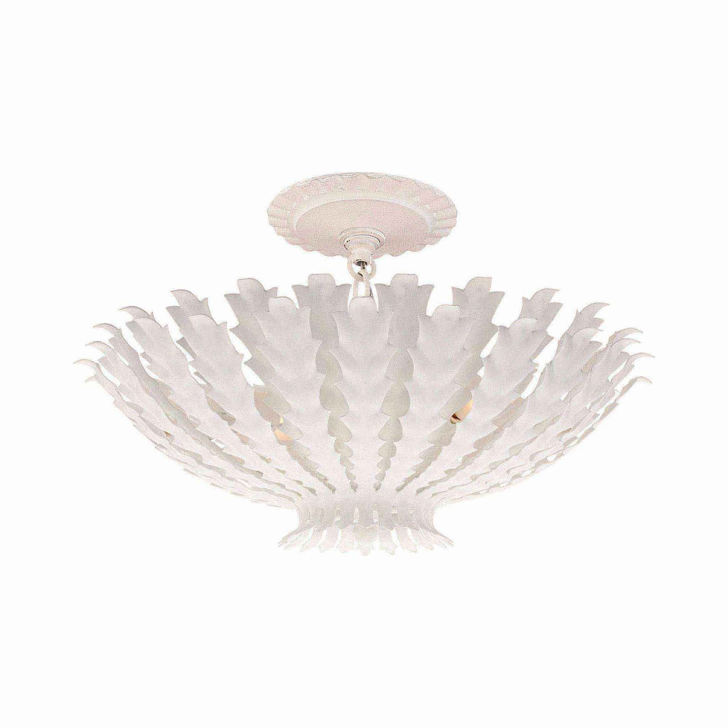 Hampton Semi Flush Ceiling Light in Plaster White.