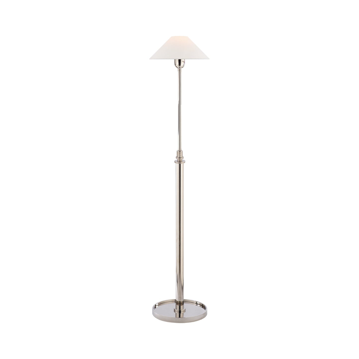 Hargett Floor Lamp in Polished Nickel/Linen.