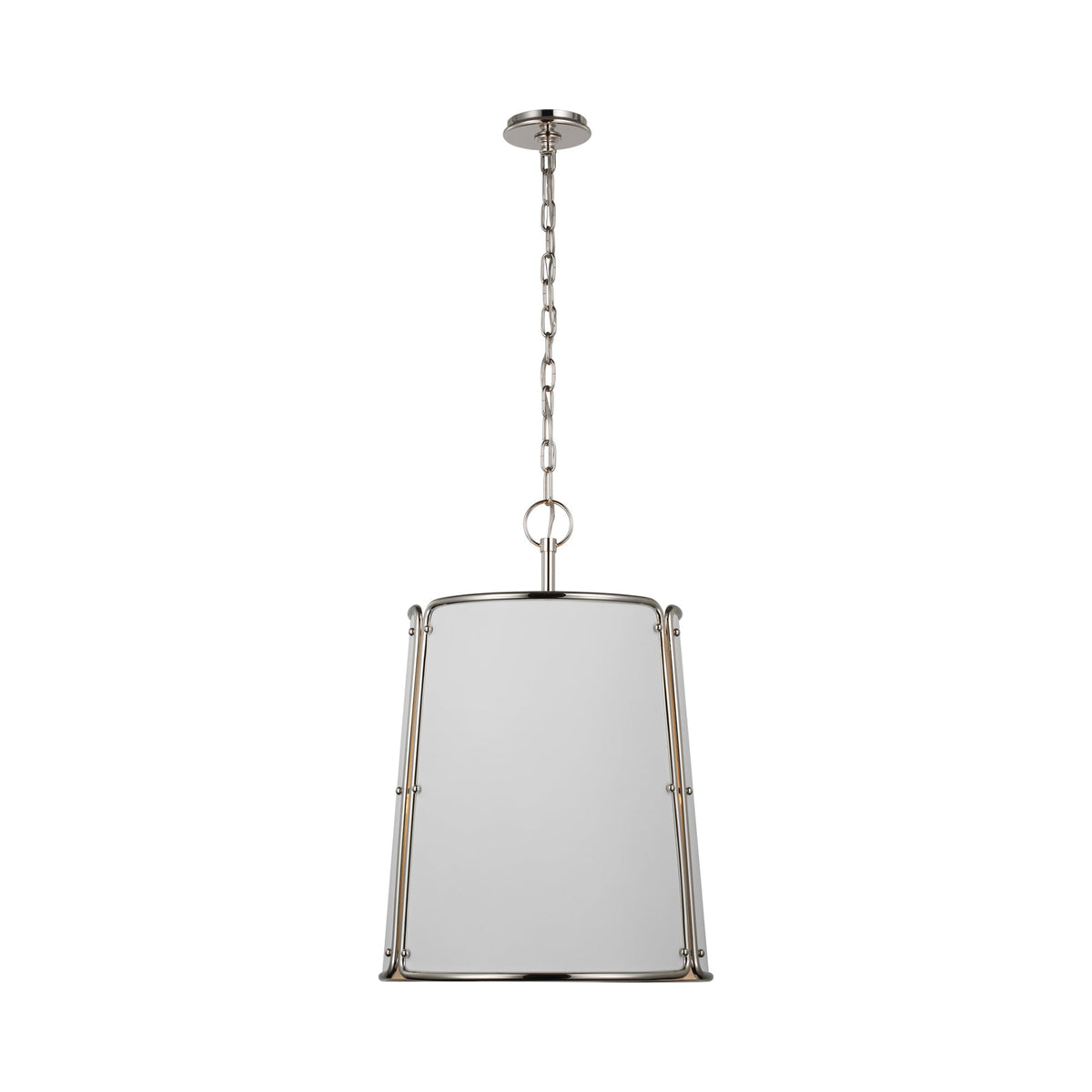 Hastings Pendant Light in White/Polished Nickel (Medium).
