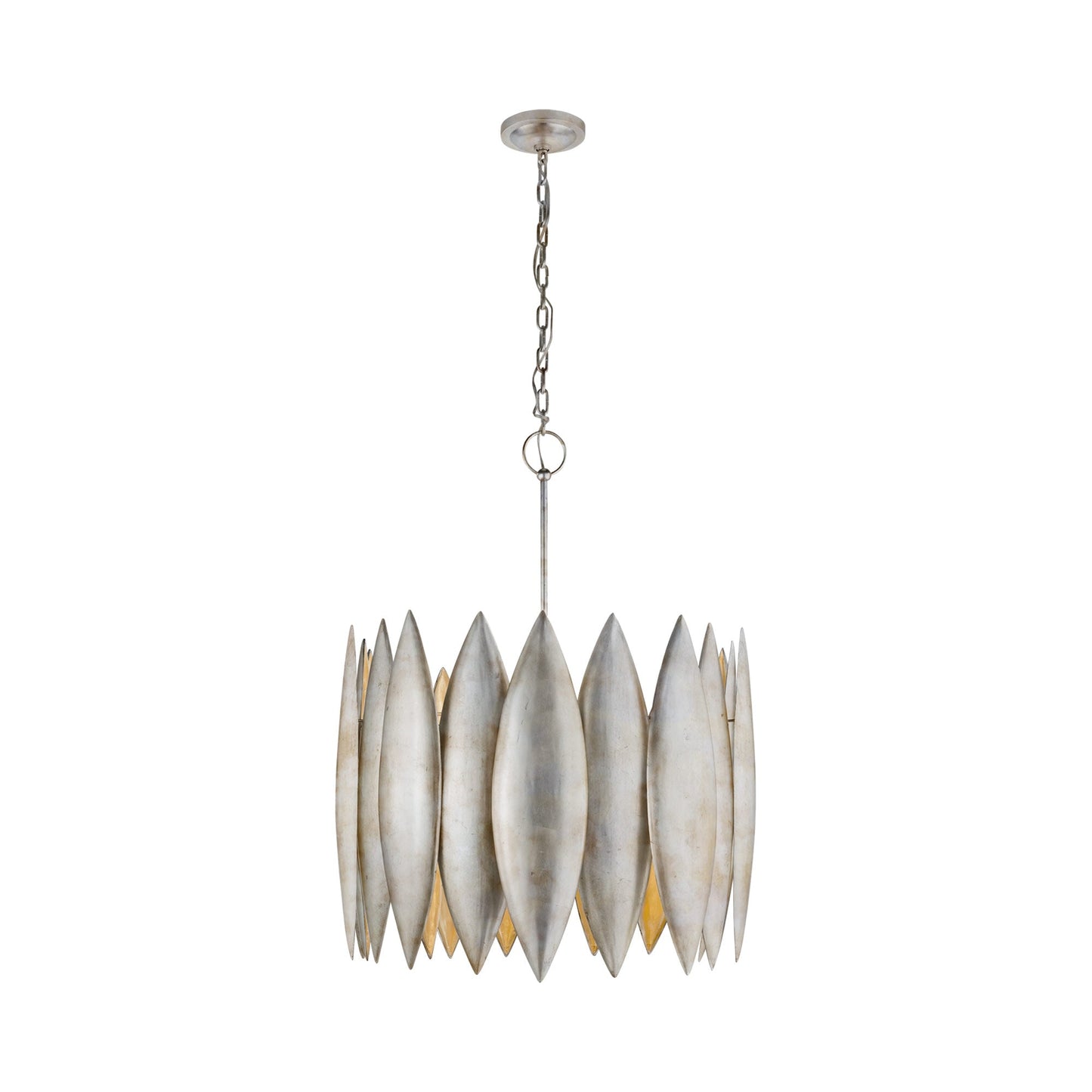 Hatton Chandelier in Burnished Silver Leaf (Large).