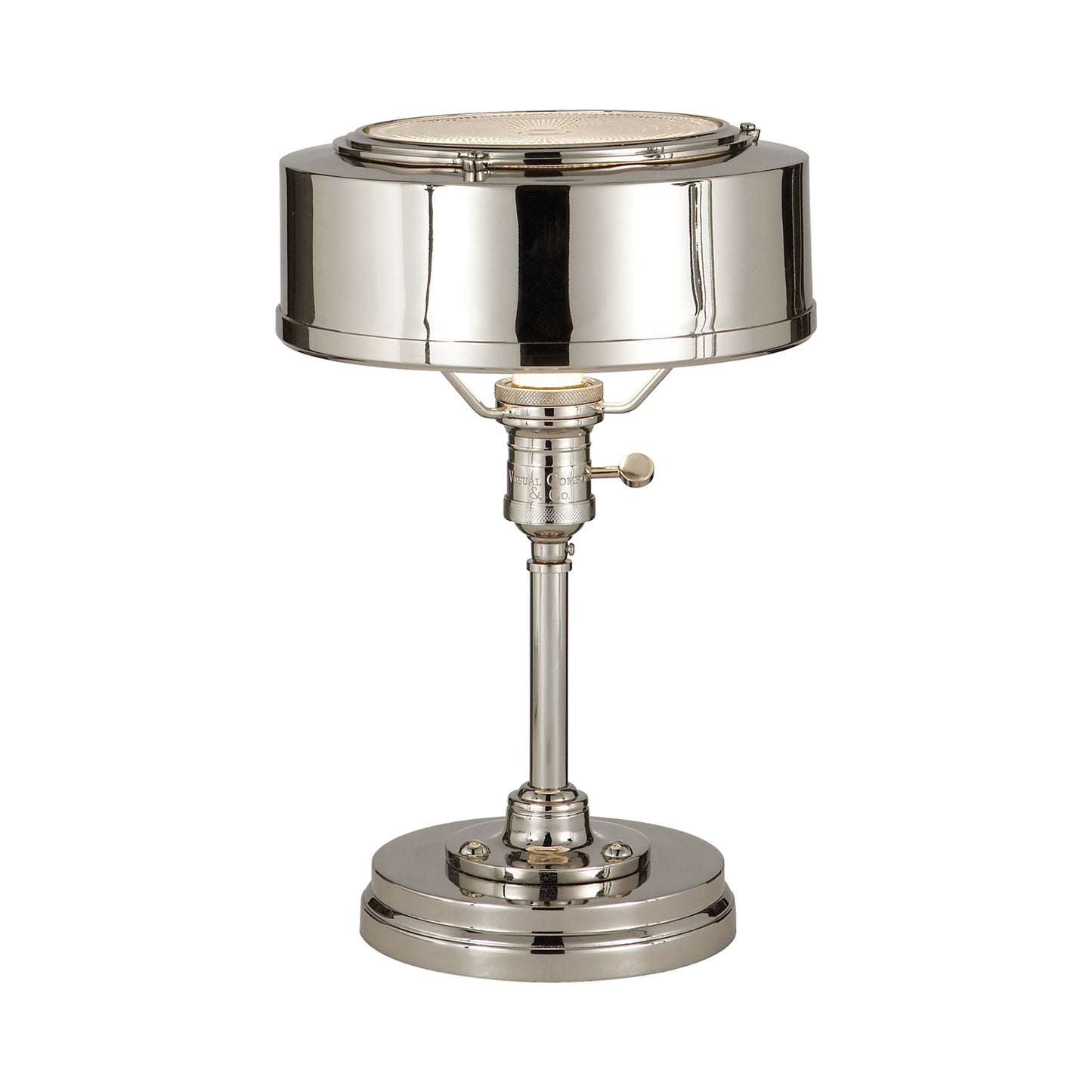 Henley Task Lamp in Polished Nickel.