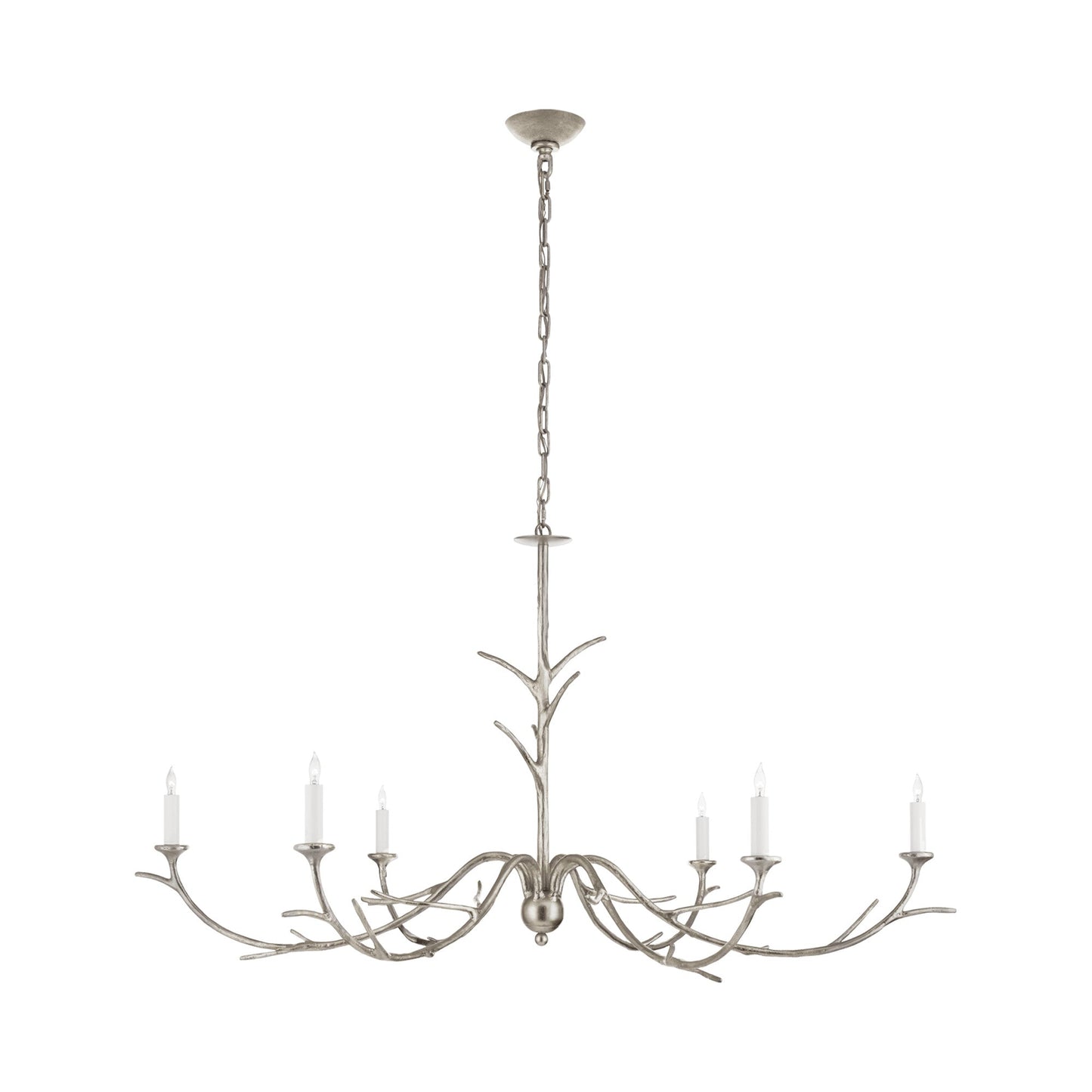 Iberia Chandelier in Burnished Silver Leaf.