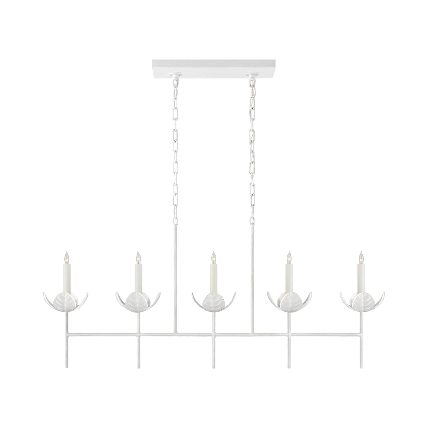 Illana Linear Chandelier in Plaster White (Without Shade).