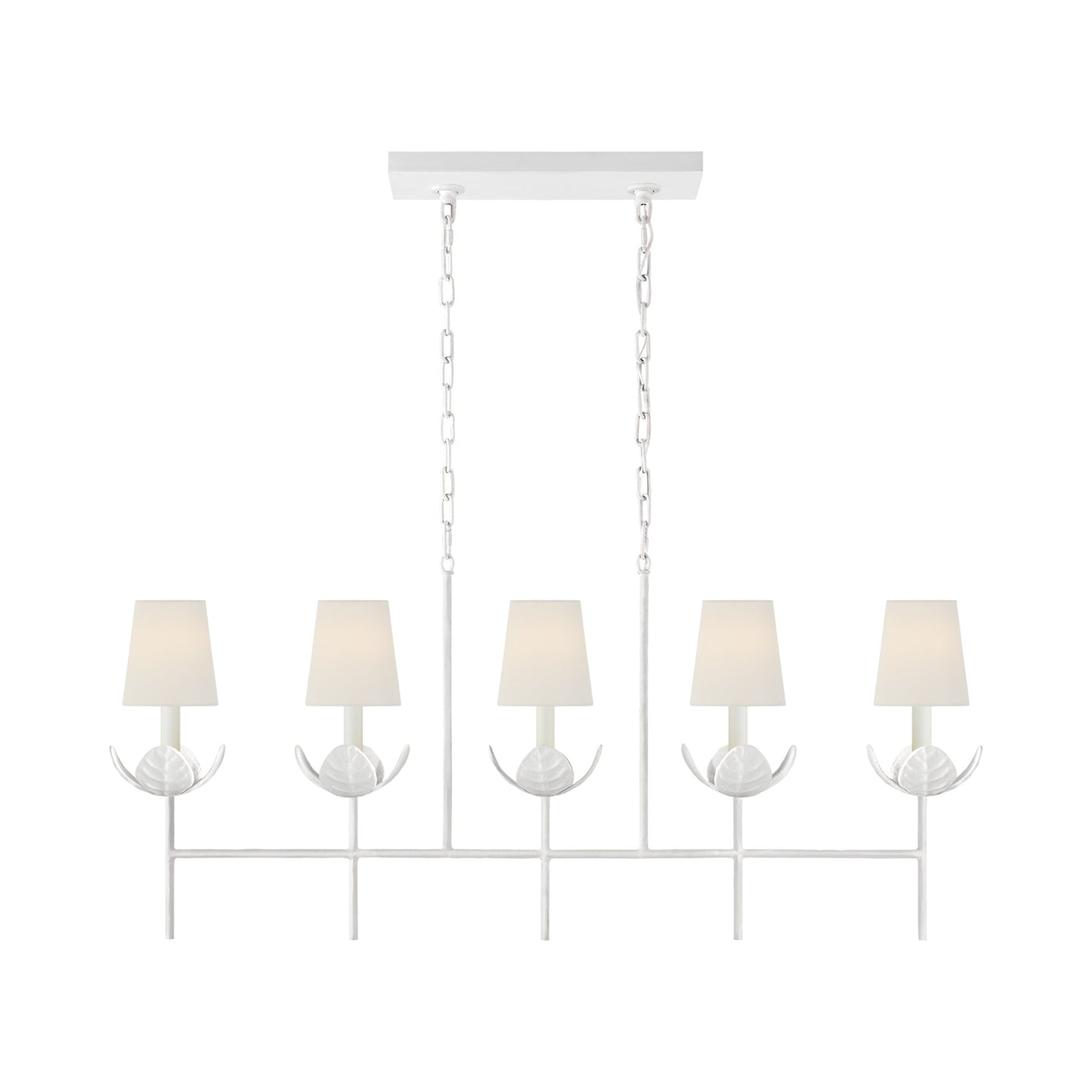 Illana Linear Chandelier in Plaster White (With Shade).