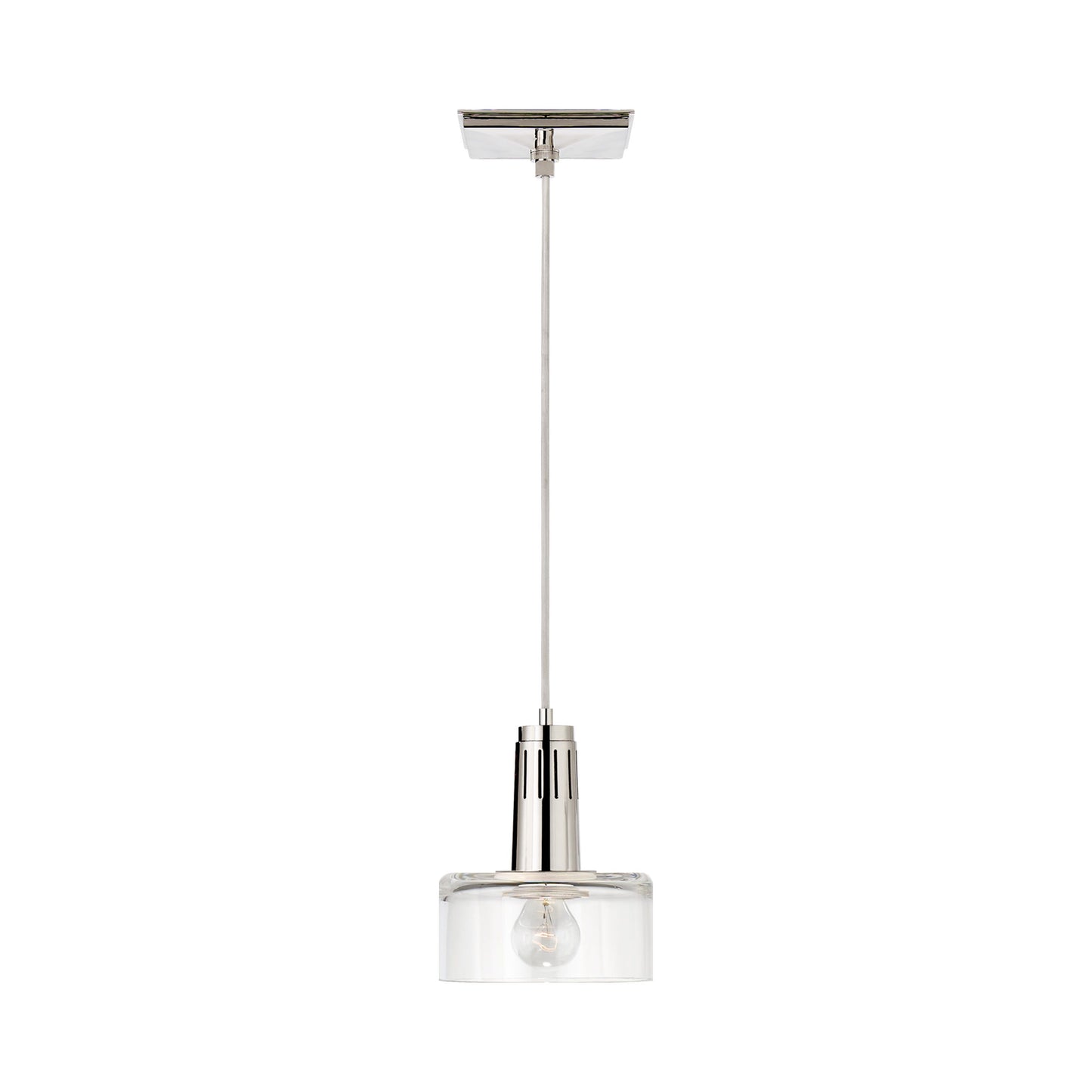 Iris Pendant Light in Polished Nickel.