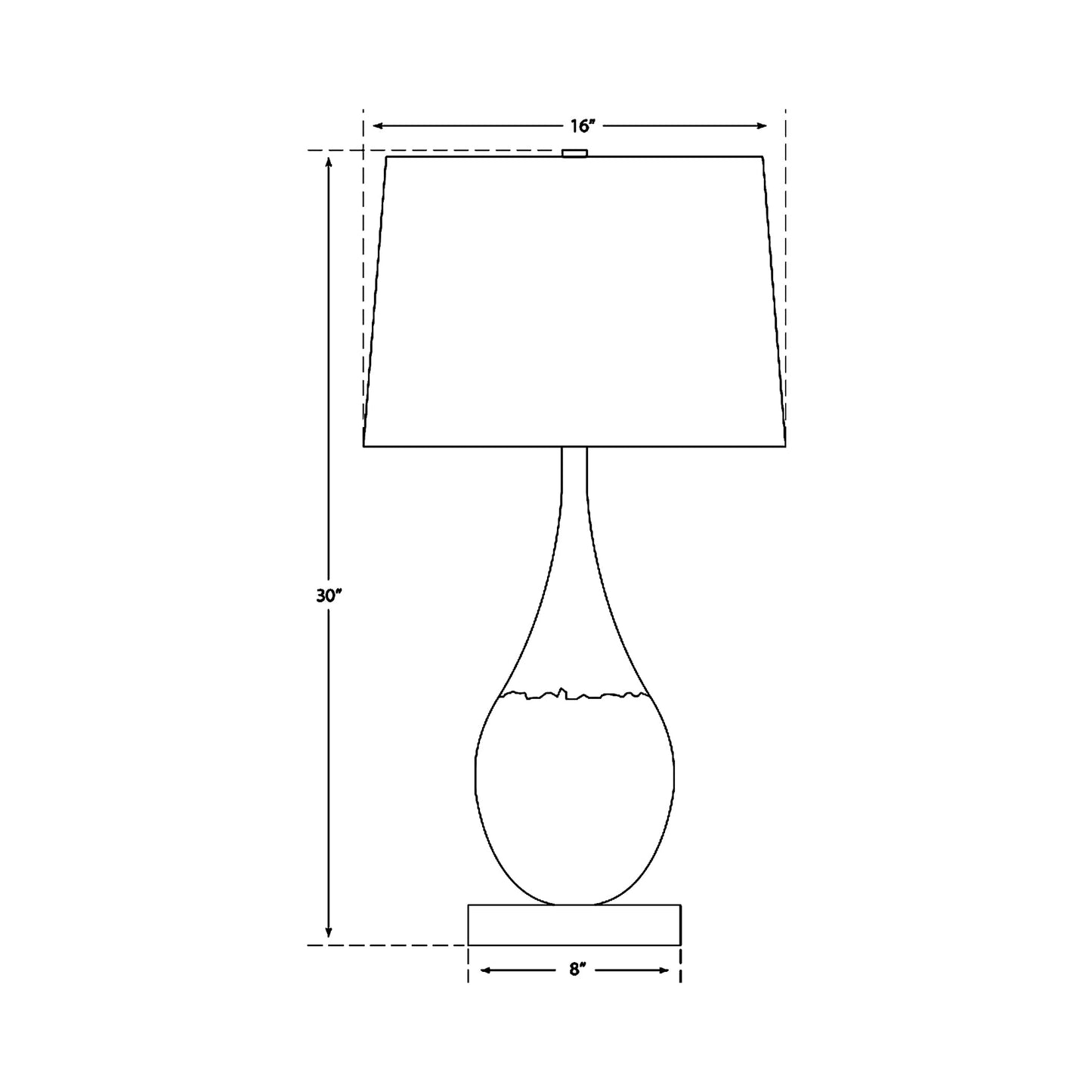 Juliette Table Lamp - line drawing.