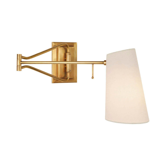 Keil Swing Arm Wall Light in Hand-Rubbed Antique Brass (Small).