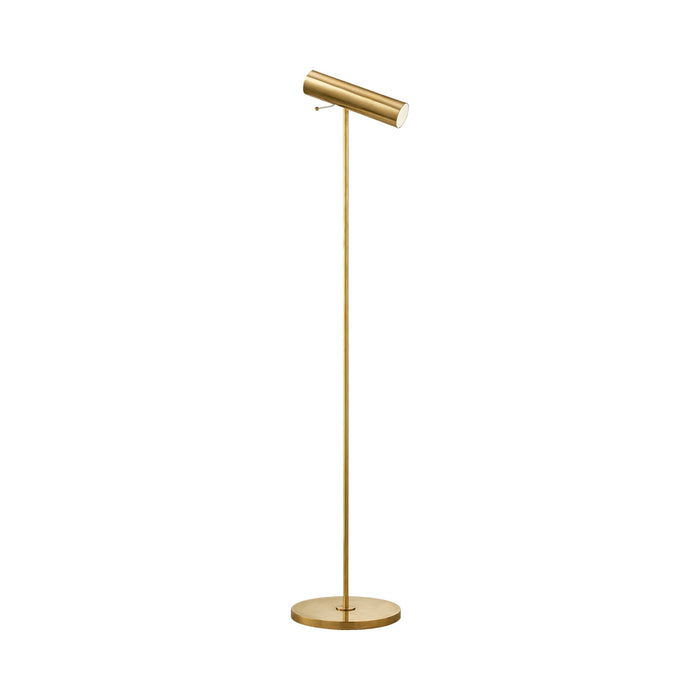 Lancelot LED Floor Lamp in Hand-Rubbed Antique Brass.