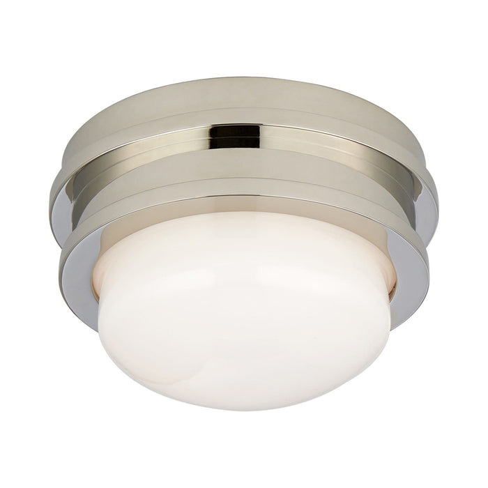 Launceton LED Flush Mount Ceiling Light in Polished Nickel.