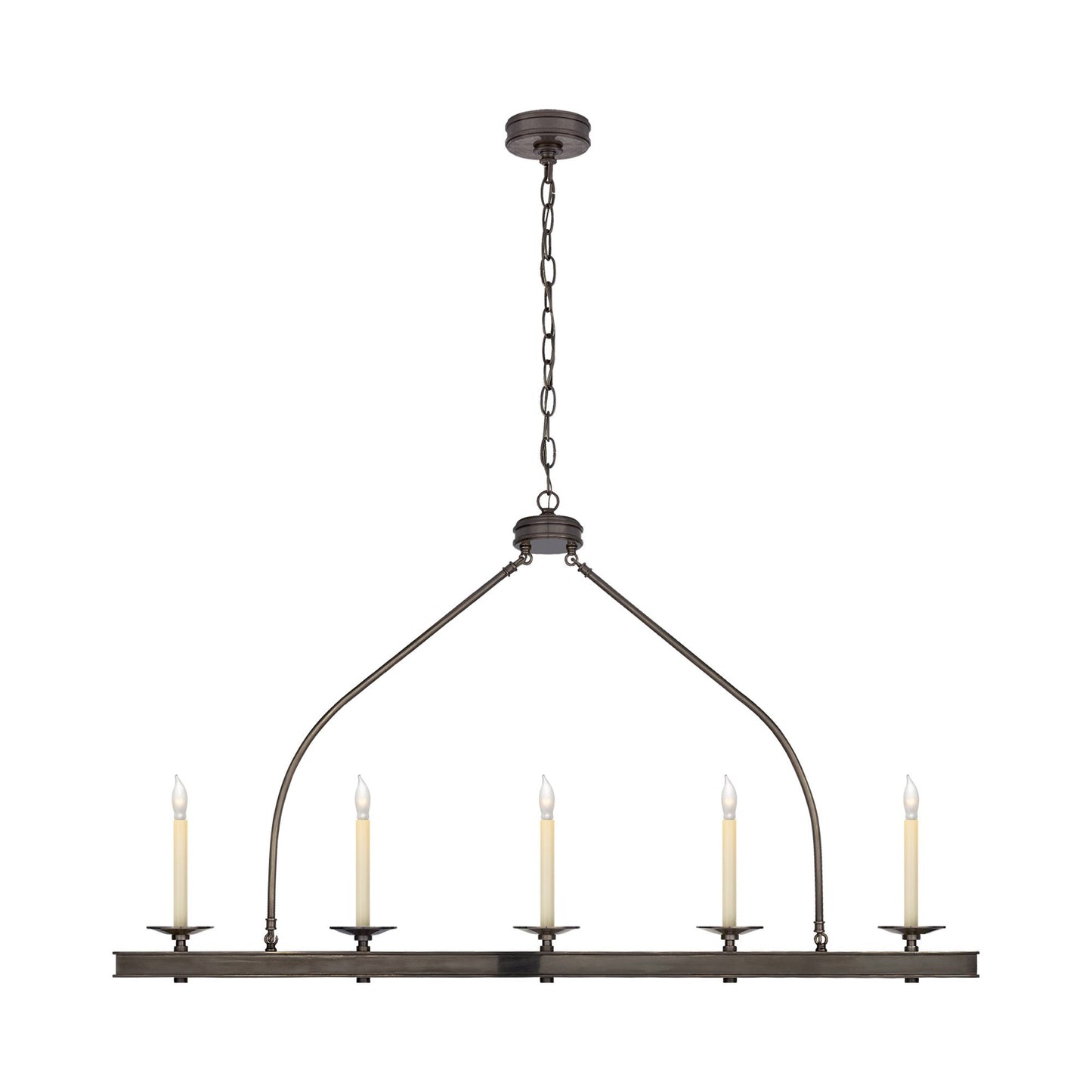 Launceton Linear Pendant Light in Bronze.