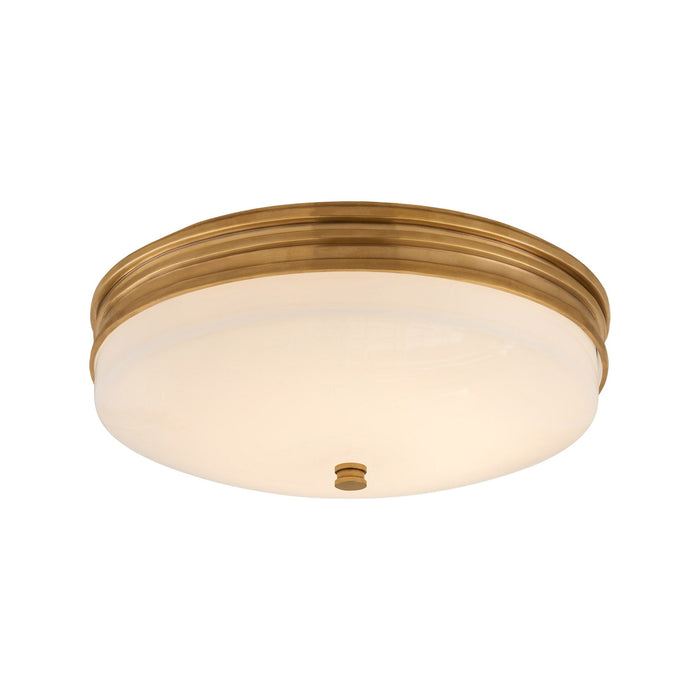 Launceton Round LED Flush Mount Ceiling Light in Antique-Burnished Brass (Small).