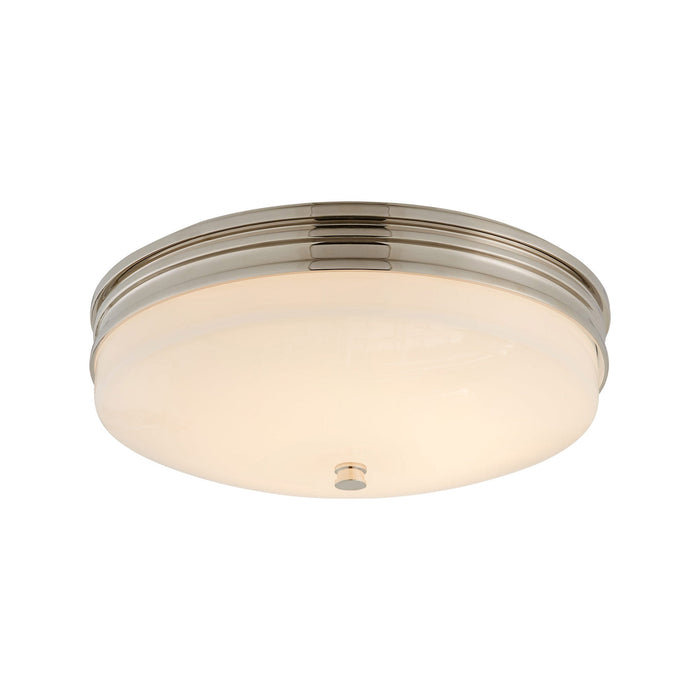 Launceton Round LED Flush Mount Ceiling Light in Polished Nickel (Small).
