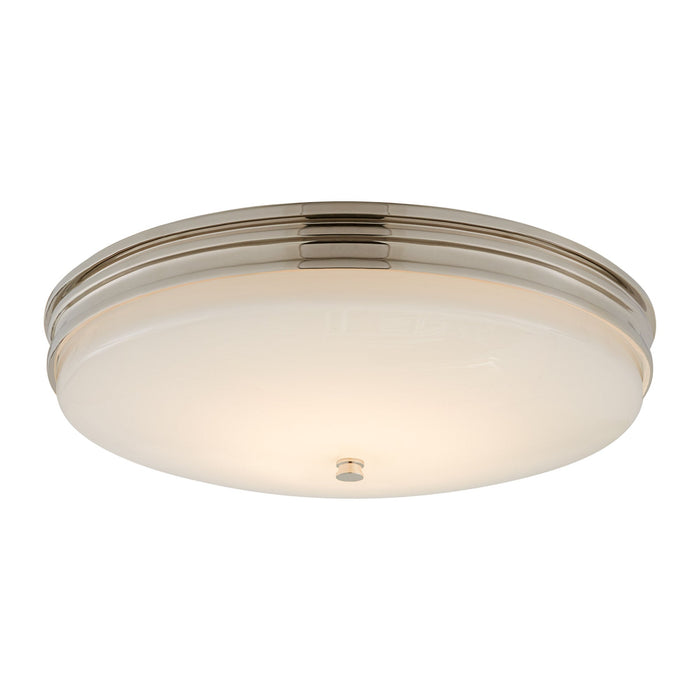 Launceton Round LED Flush Mount Ceiling Light in Polished Nickel (Medium).