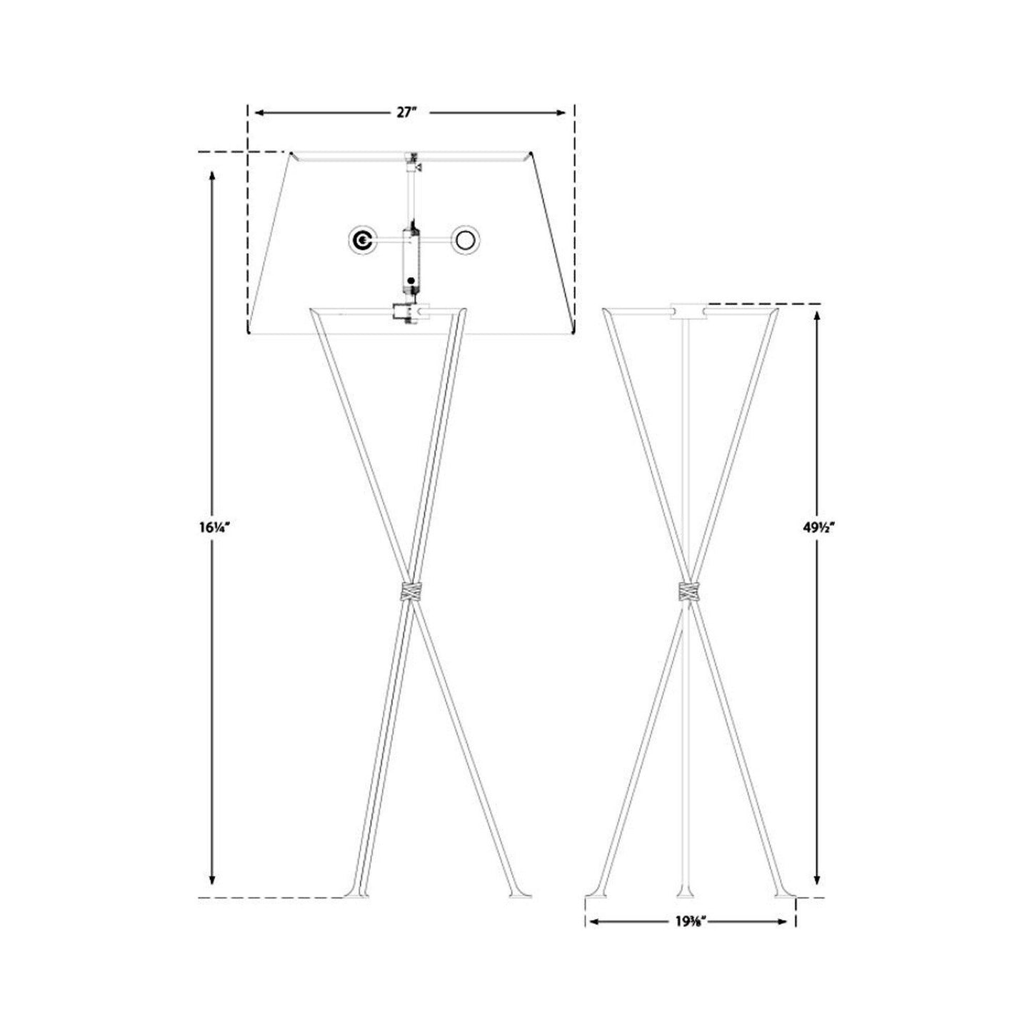 Lebon Floor Lamp - line drawing.