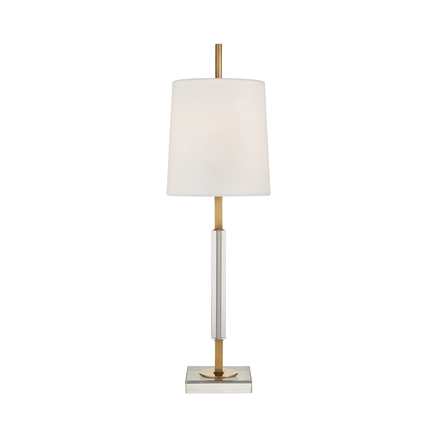 Lexington Table Lamp in Hand-Rubbed Antique Brass/Crystal.