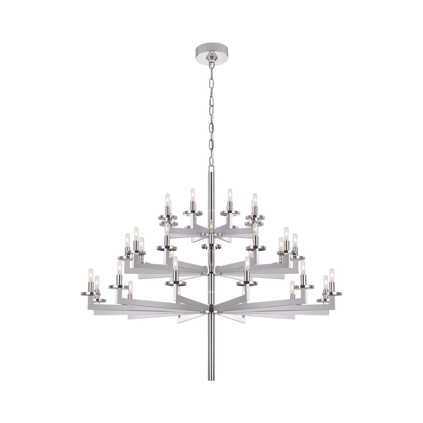 Liaison Chandelier in Triple/Polished Nickel/No Option.