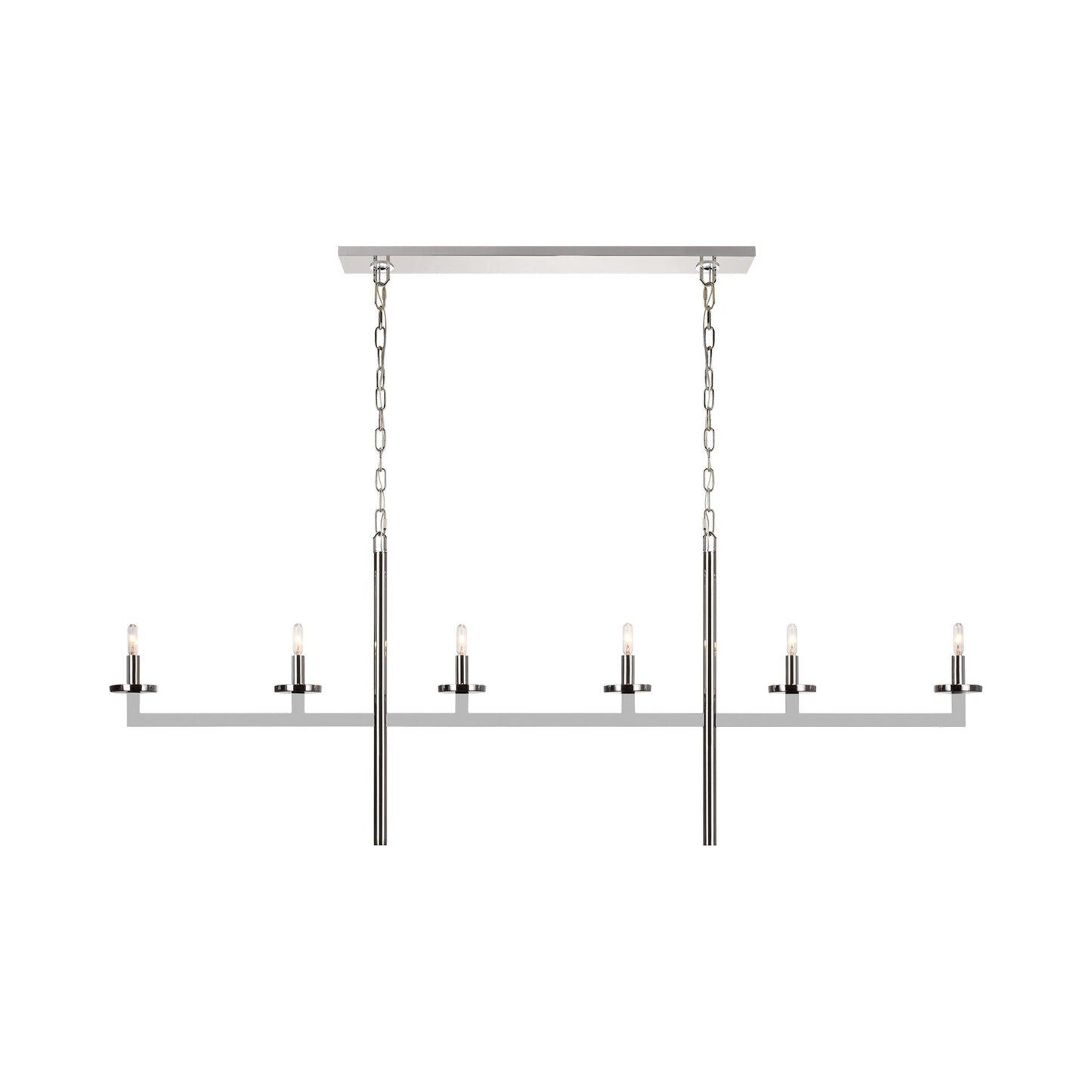 Liaison Linear Pendant Light in Polished Nickel/No Option.