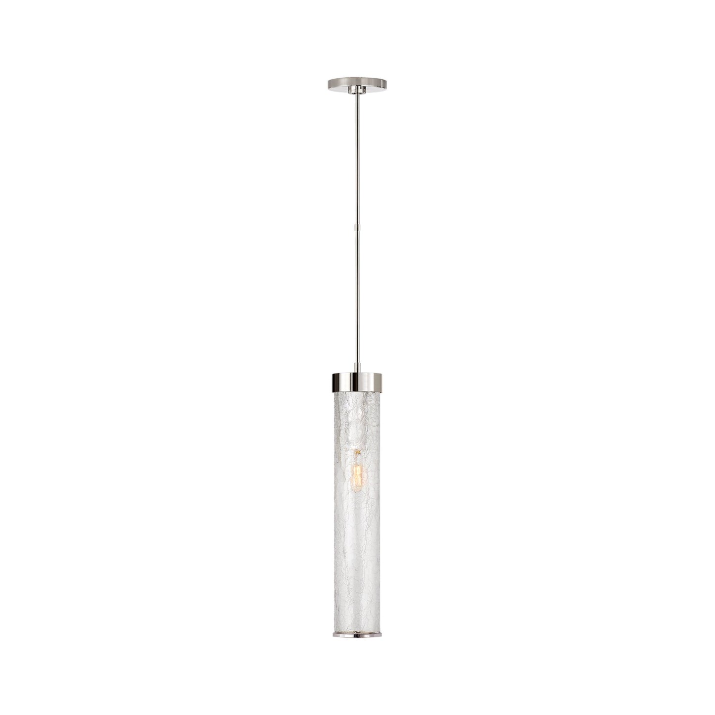 Liaison Pendant Light in Long/Polished Nickel/Crackle.