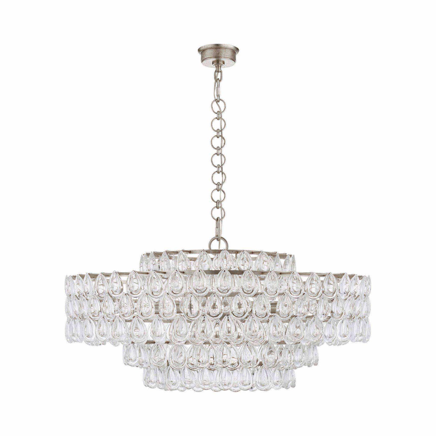 Liscia Chandelier in Burnished Silver Leaf (Large).