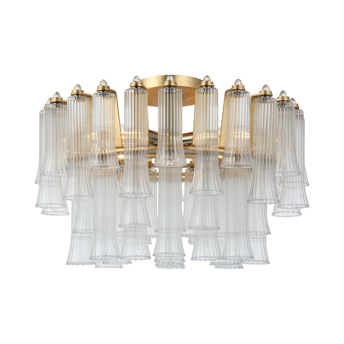 Lorelei LED Semi Flush Mount Ceiling Light in Gild.