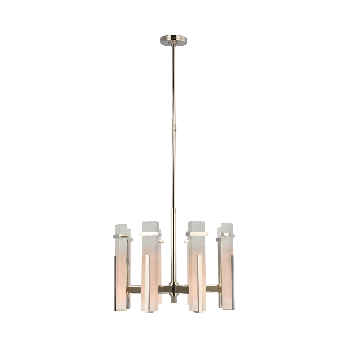 Malik LED Chandelier in Polished Nickel/Alabaster (Medium).