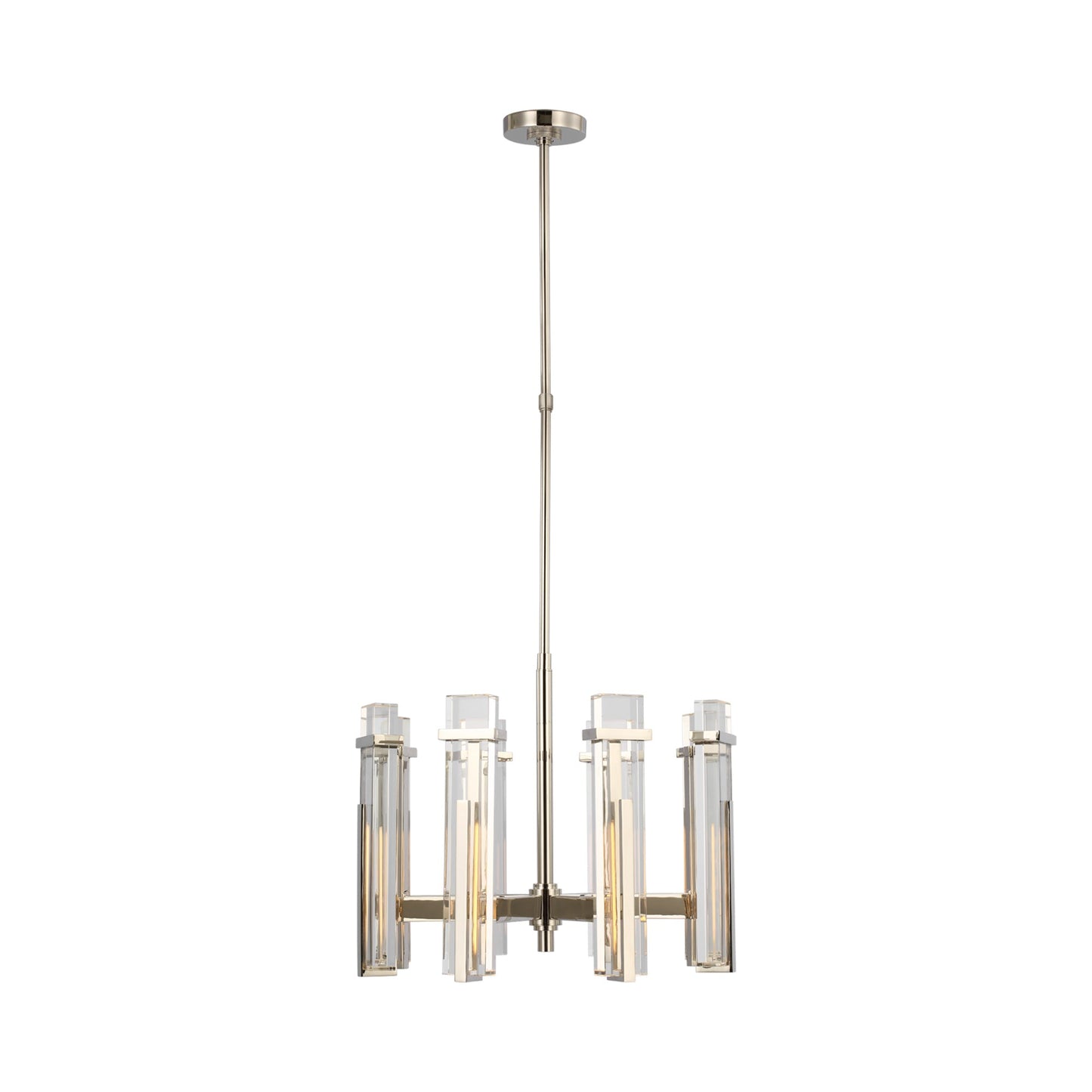 Malik LED Chandelier in Polished Nickel/Crystal (Medium).
