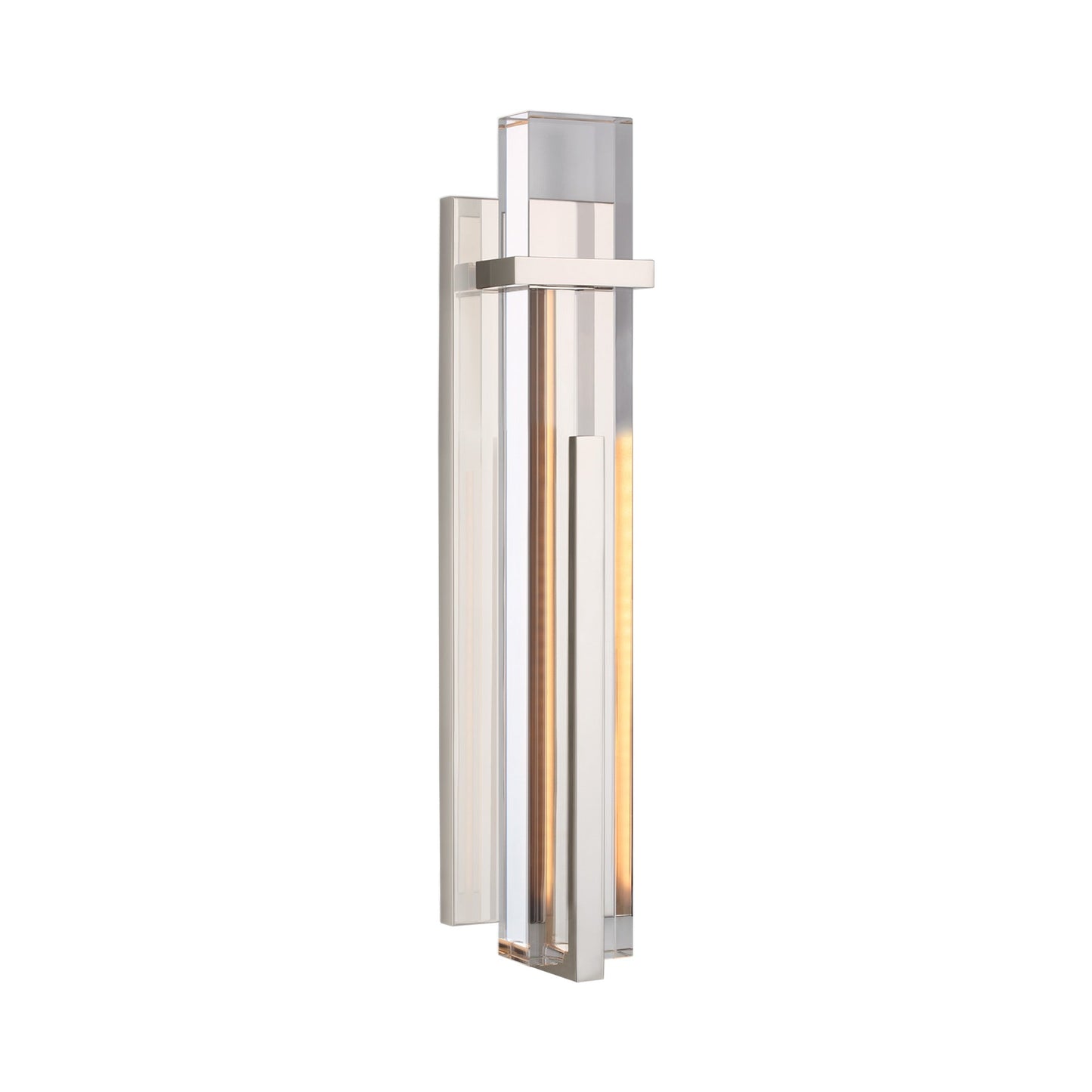 Malik LED Wall Light in Polished Nickel/Crystal.