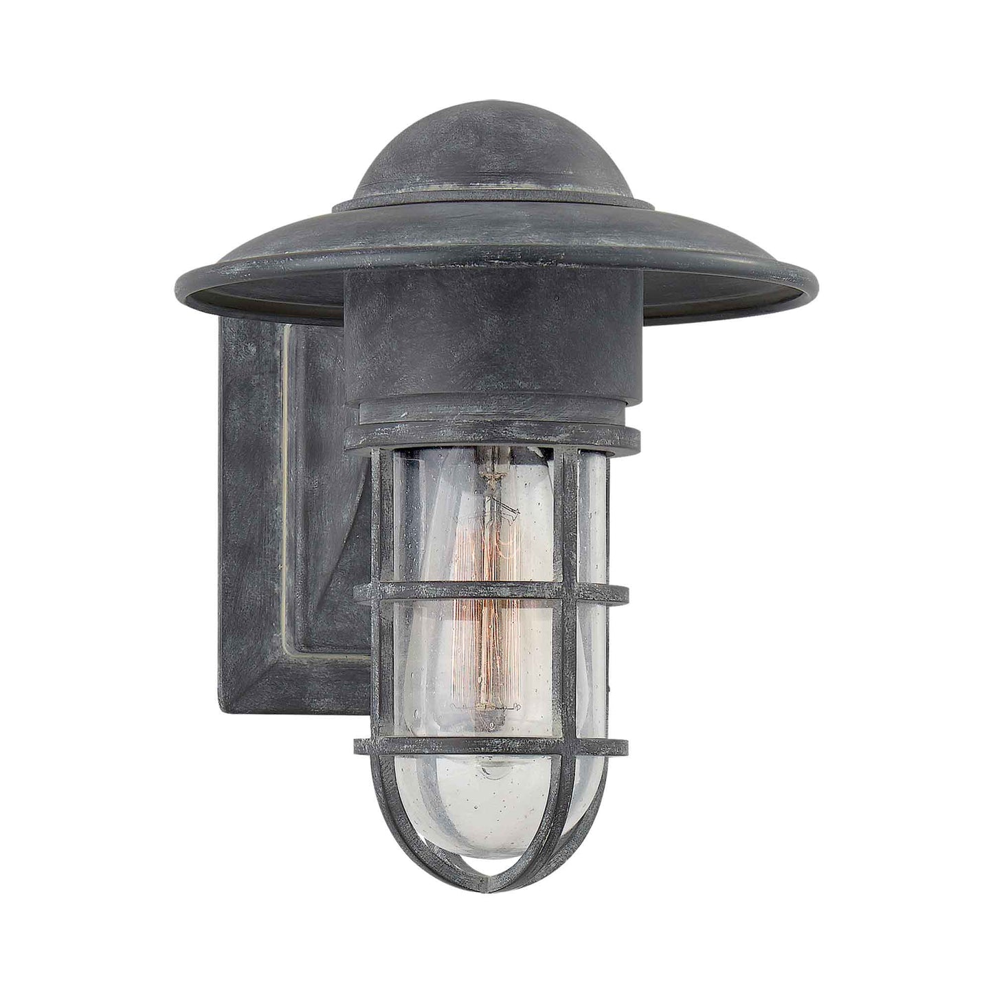 Marine Tall Wall Light in Weathered Zinc.