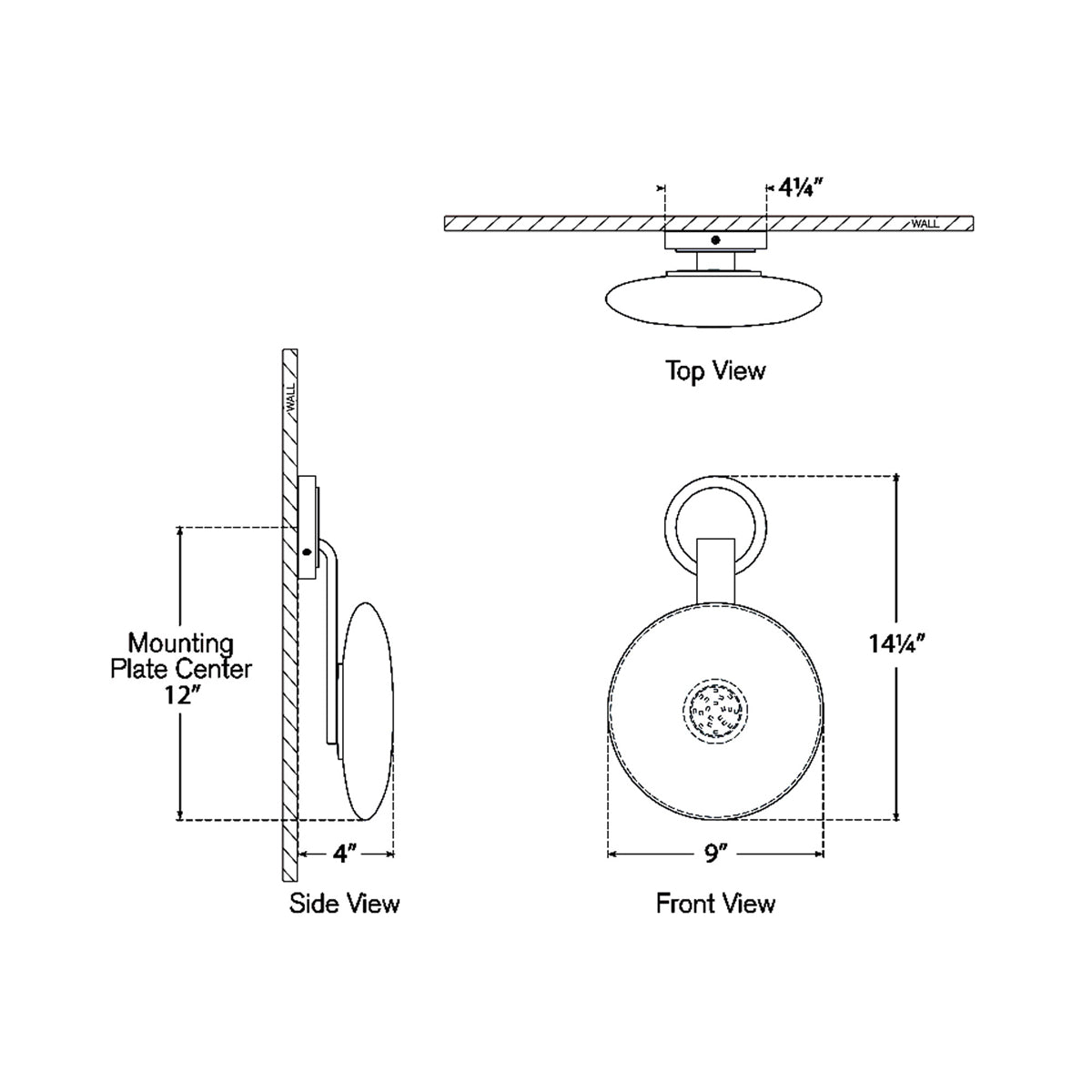 Marisol LED Bath Wall Light - line drawing.