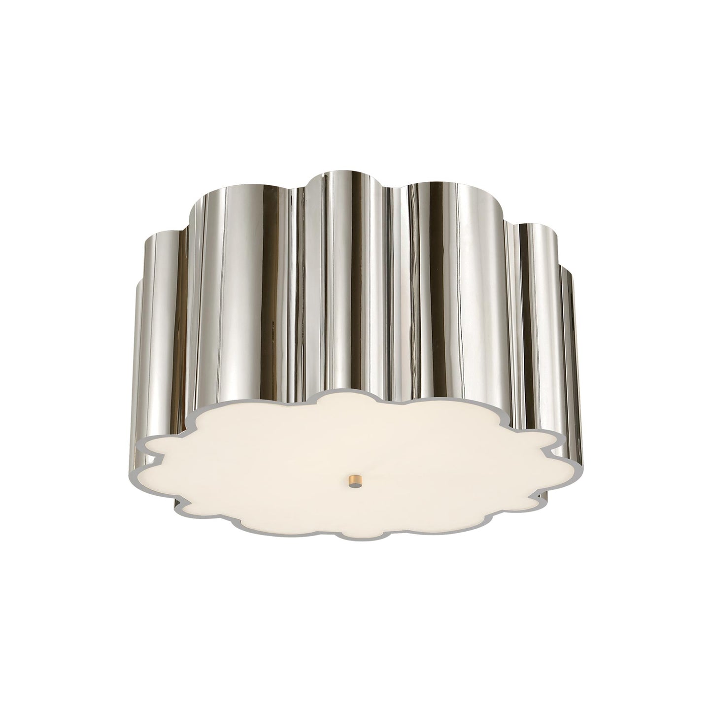 Markos Grande Flush Mount Ceiling Light in Polished Nickel.