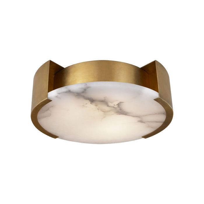 Melagne LED Flush Mount Ceiling Light in Antique-Burnished Brass (Small).