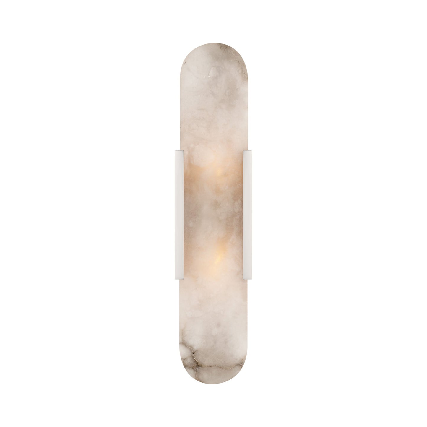 Melange Elongated LED Wall Light in Polished Nickel.