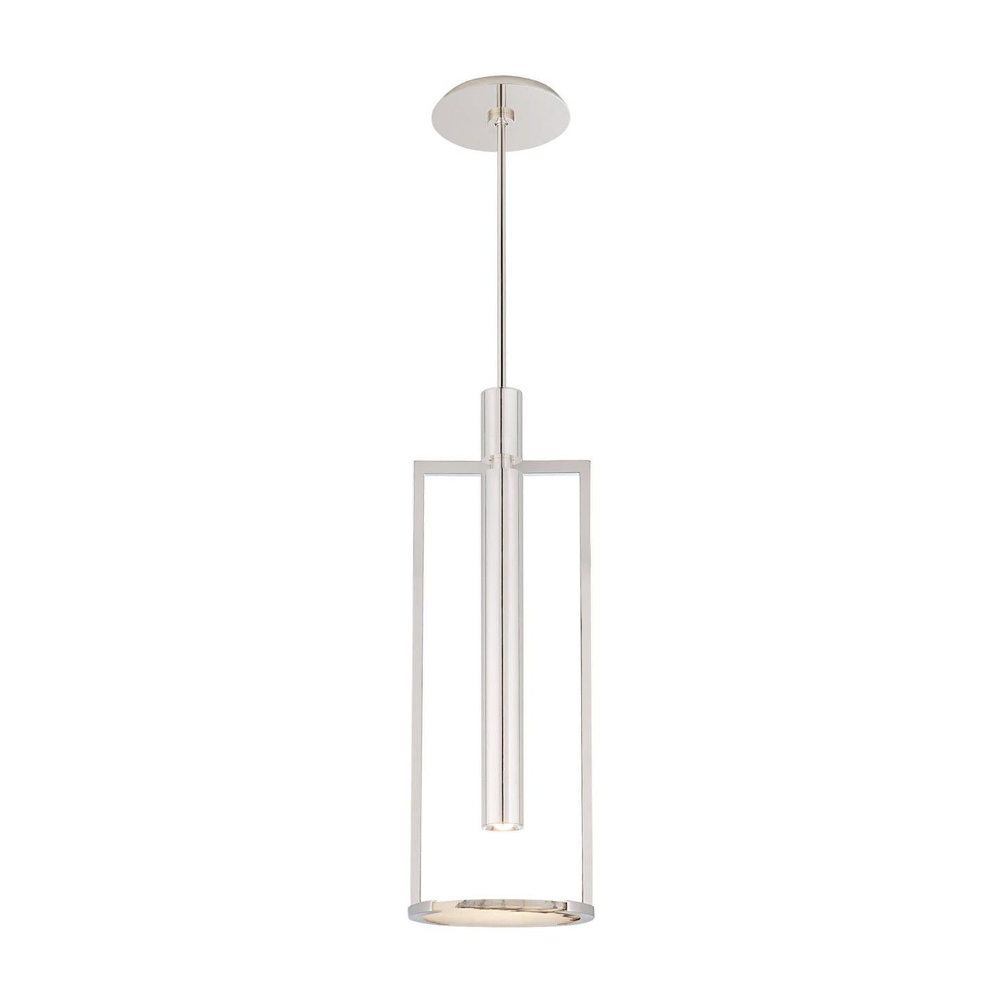 Melange Floating Disc LED Pendant Light in Polished Nickel (Large).