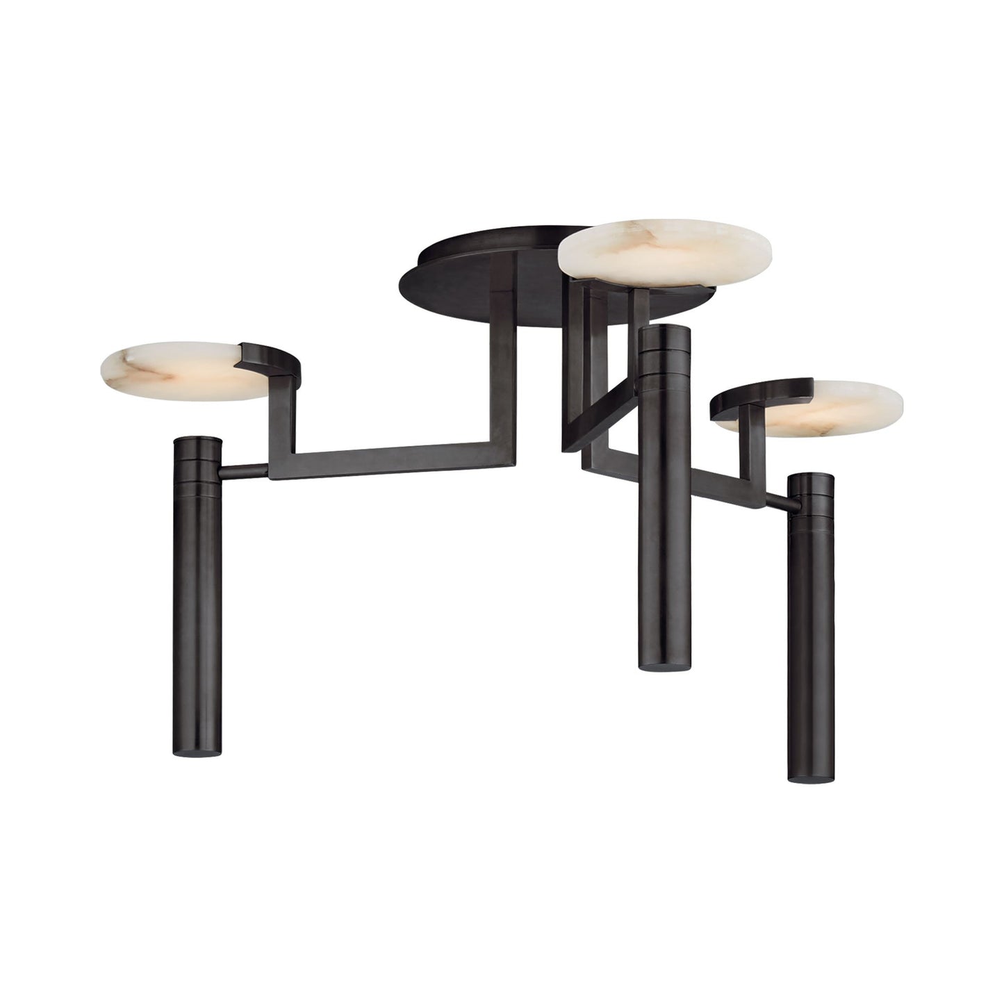 Melange Floating Disc LED Semi Flush Ceiling Light in Bronze.