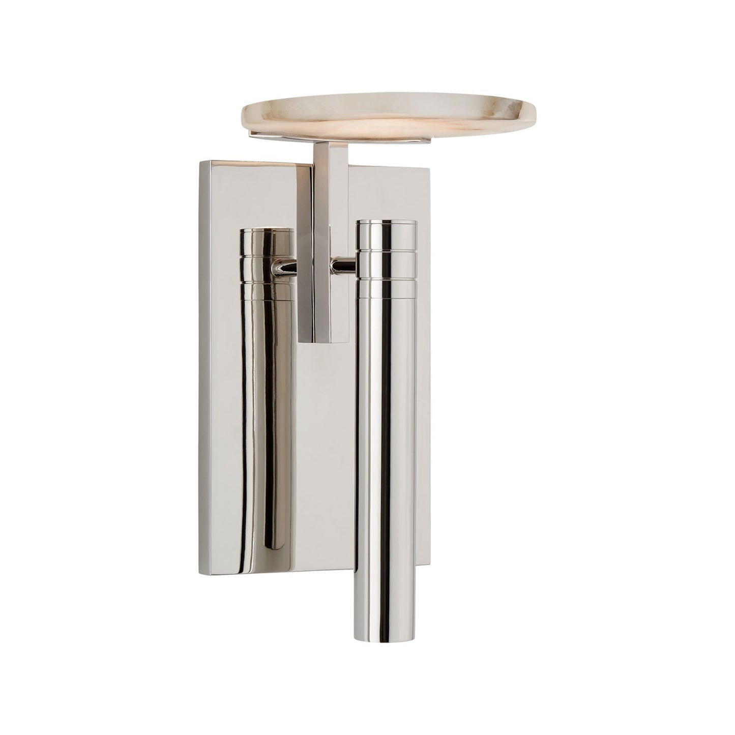 Melange Floating Disc LED Wall Light in Polished Nickel.