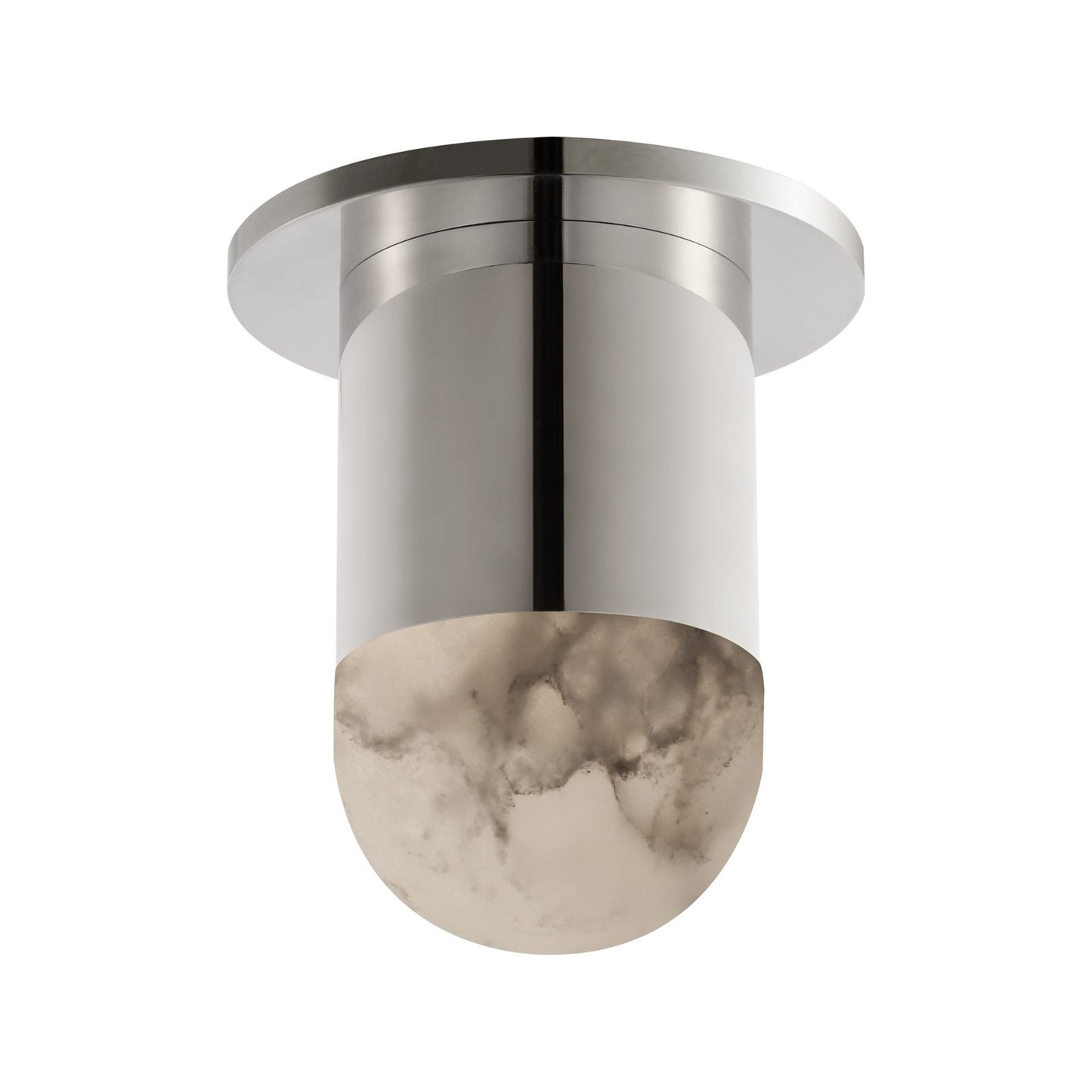 Melange Mini Monopoint LED Flush Mount Ceiling Light in Polished Nickel.