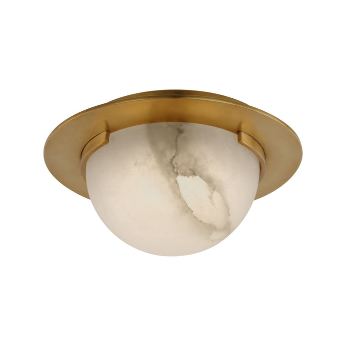 Melange Solitaire LED Flush Mount Ceiling Light in Antique-Burnished Brass.