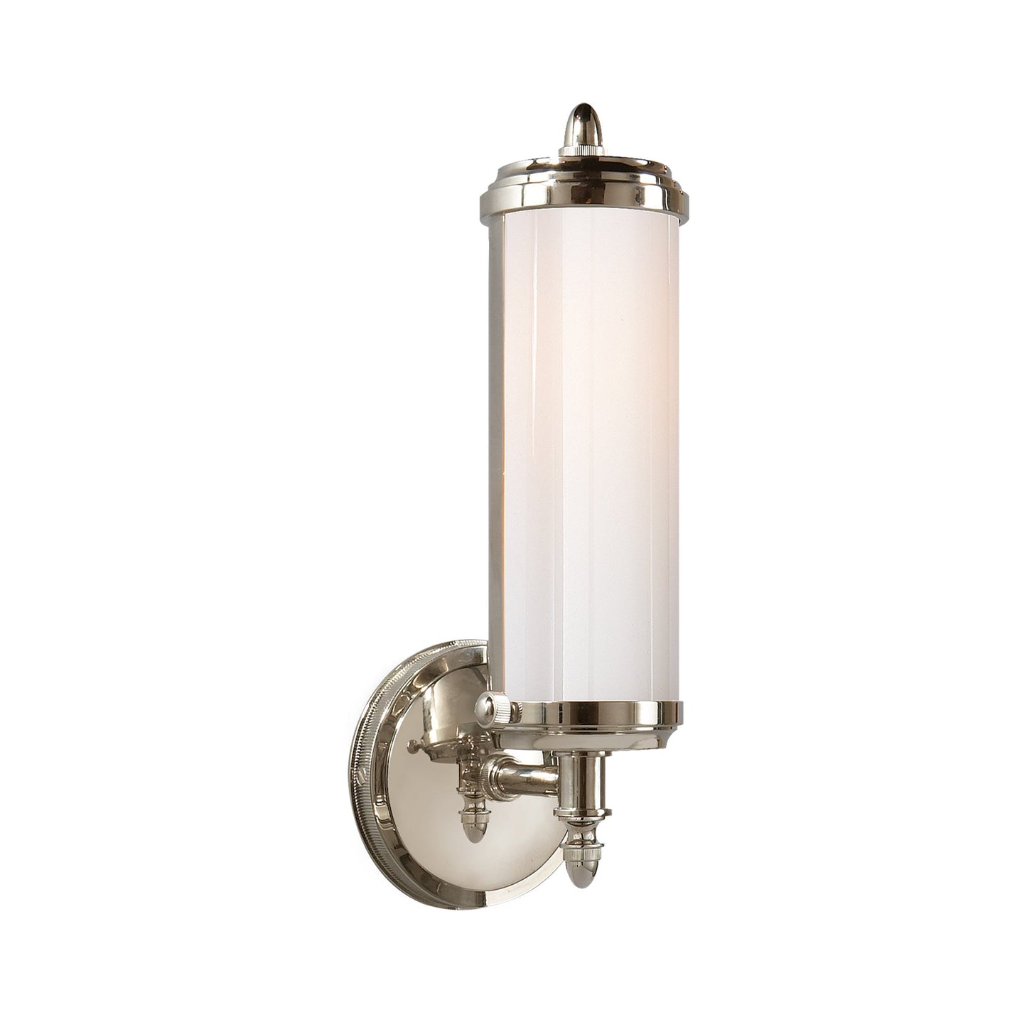 Merchant Bath Wall Light in Polished Nickel.
