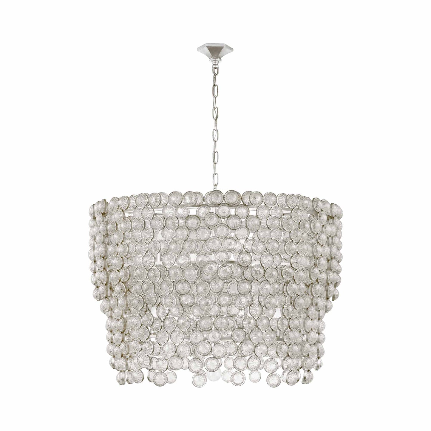 Milazzo Waterfall Chandelier in Burnished Silver Leaf (Large).