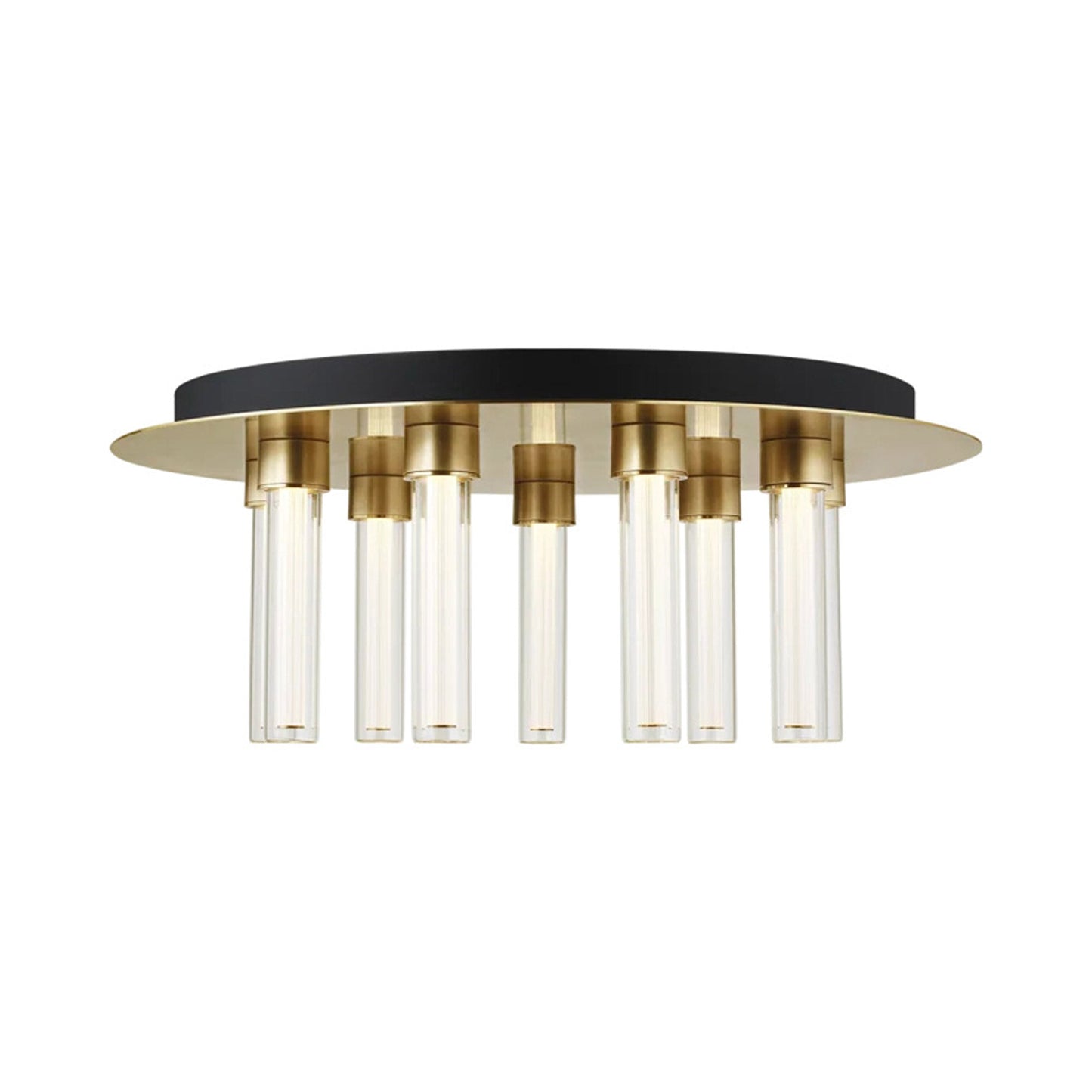 Kola LED Semi Flush Mount Ceiling Light in Natural Brass (9-Light).