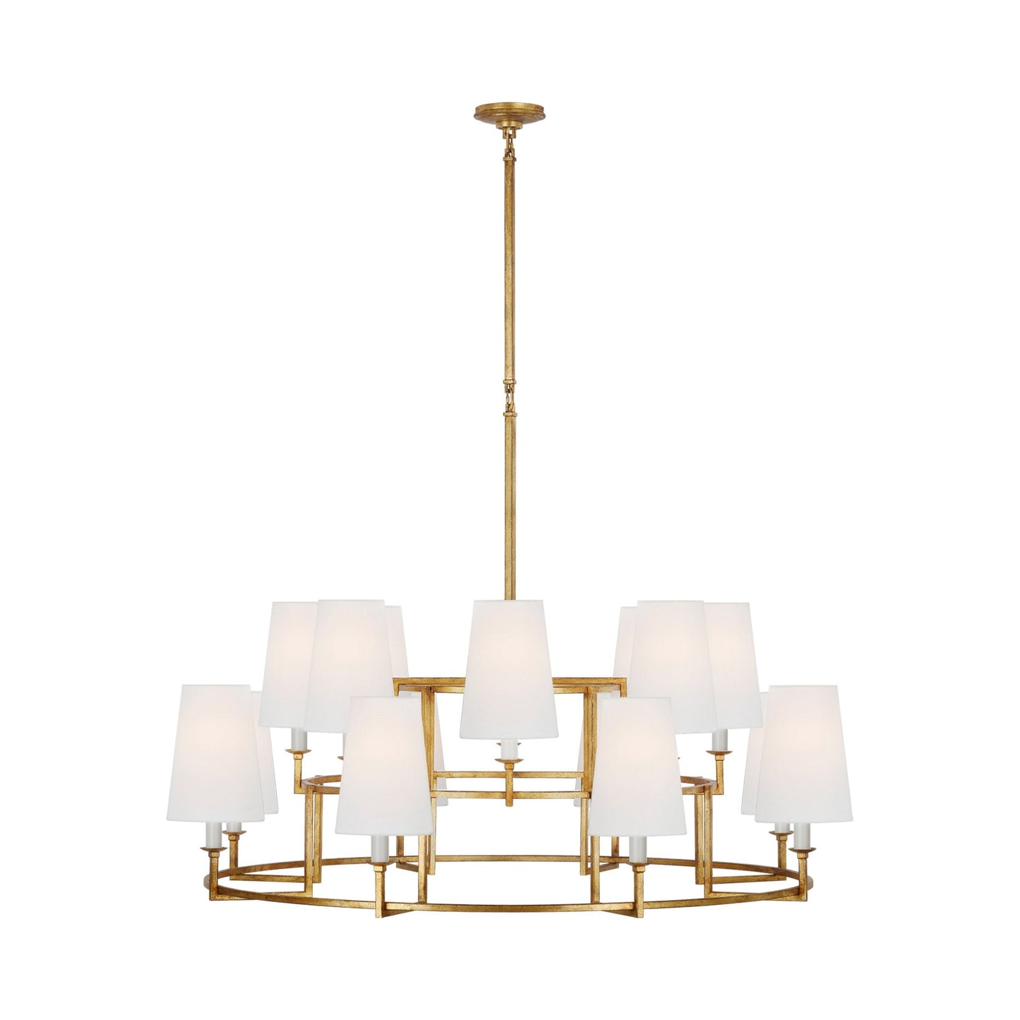 Modica Ring LED Chandelier in Gilded Iron.