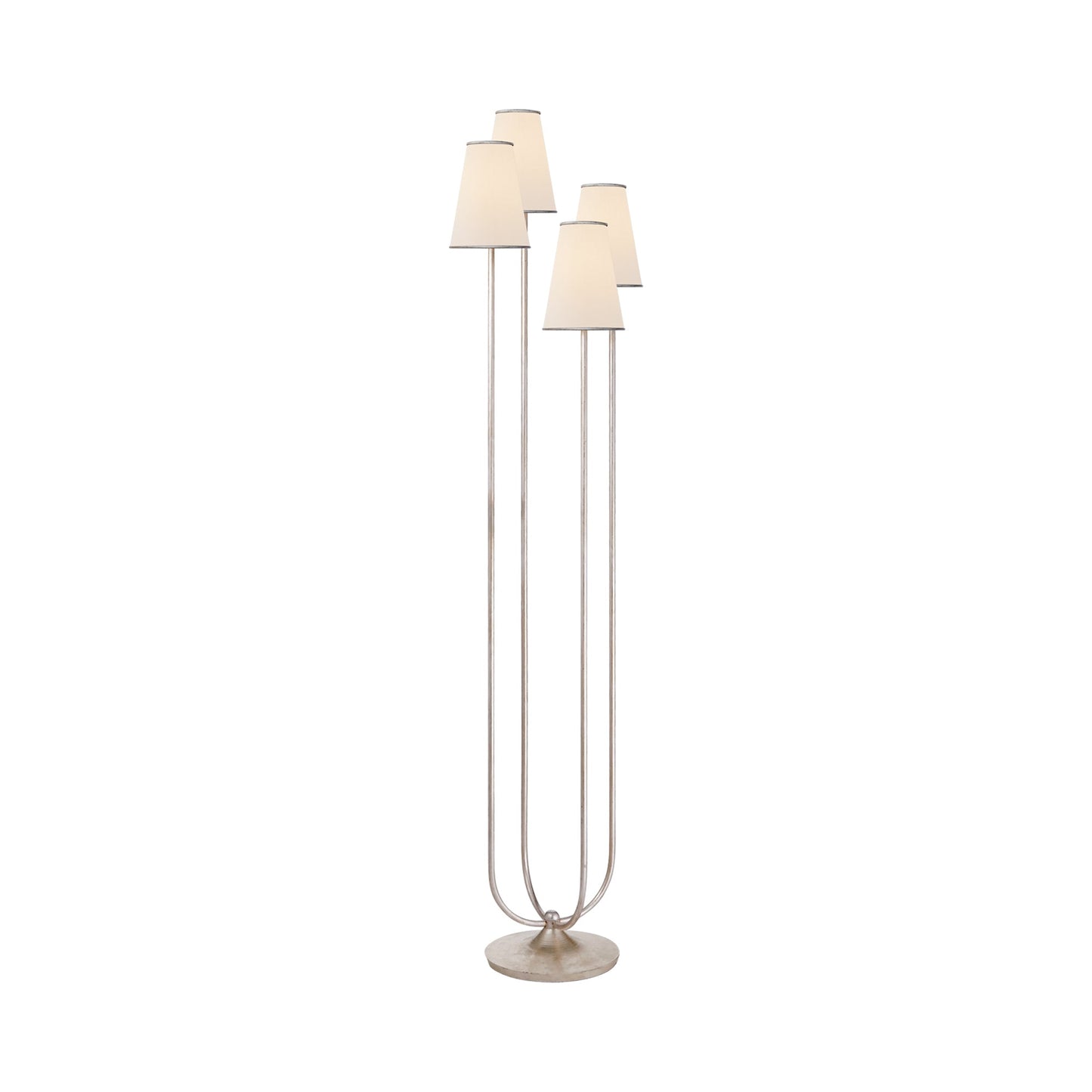 Montreuil Floor Lamp in Burnished Silver Leaf.