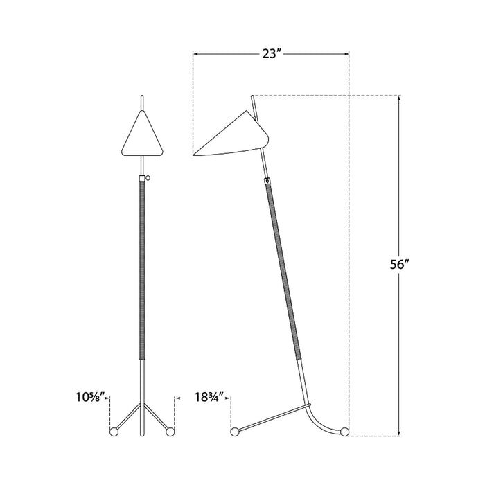 Moresby Floor Lamp - line drawing.