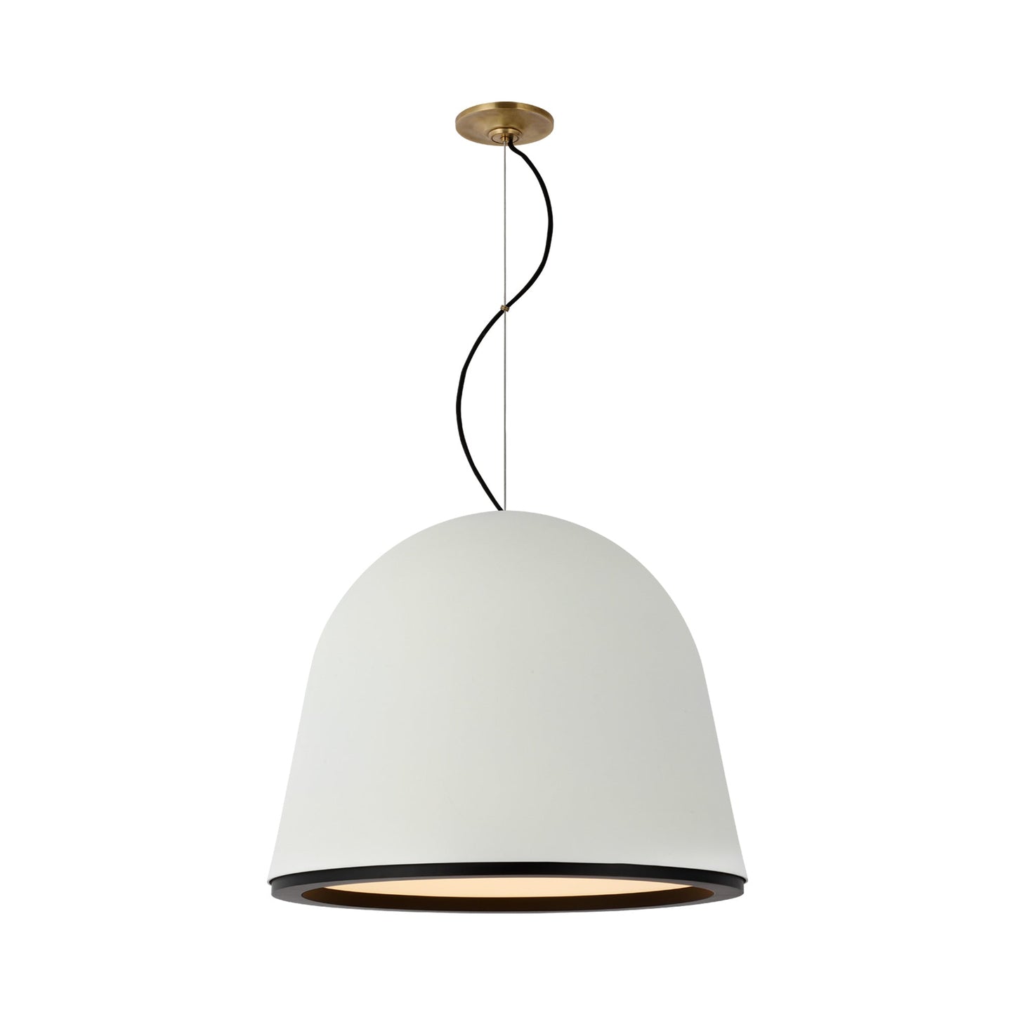 Murphy LED Pendant Light in Plaster White and Matte Black (Large).