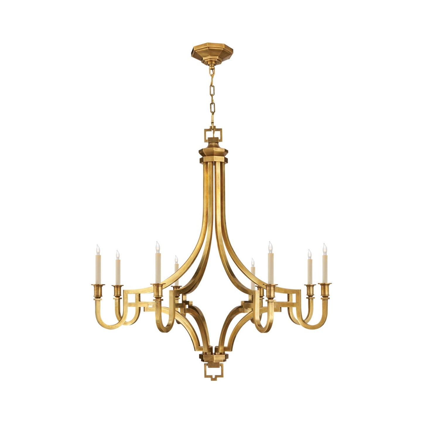 Mykonos Chandelier in Antique-Burnished Brass (Large).